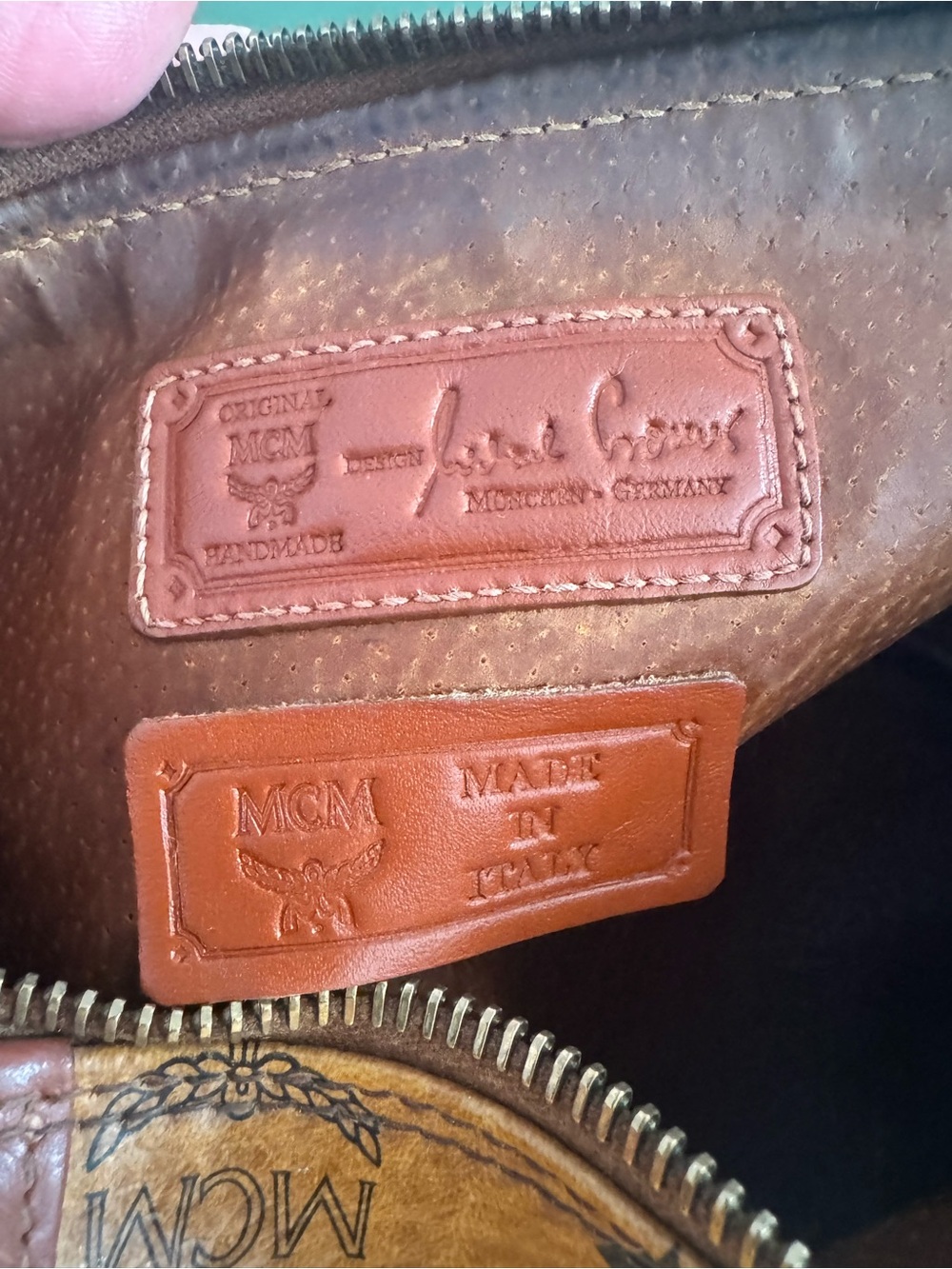 MCM Visetos X-Body Small Barrel Bag in Cognac Leather *Italy* - Picture 6 of 13